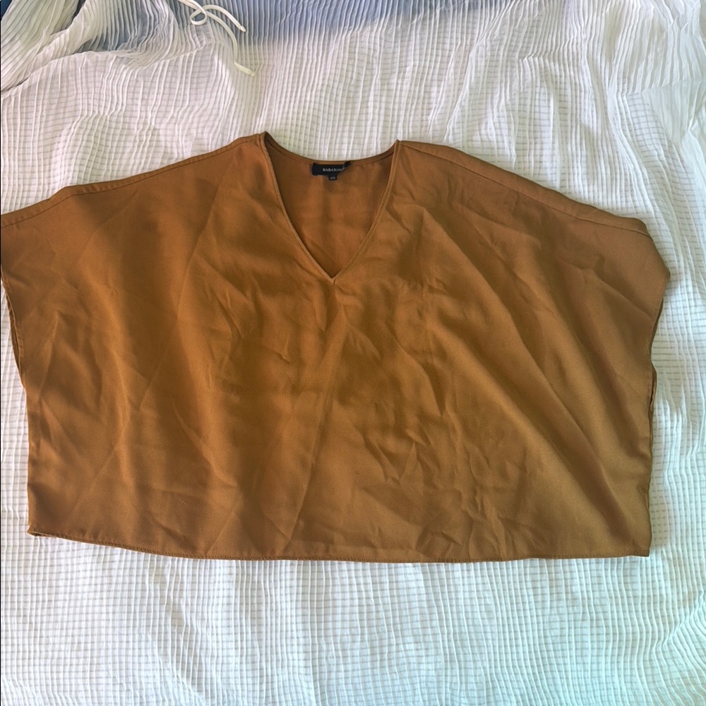 Babaton Tan Sleeveless Boxy Blouse